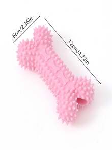 Spiked Rubber Bone Chew Toy For Pets - Pink - View 2