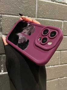 1入組紅色肖像印花3D紋理霧面手機殼，配有相機保護，適用於iPhone - 彩色 - 查看 3