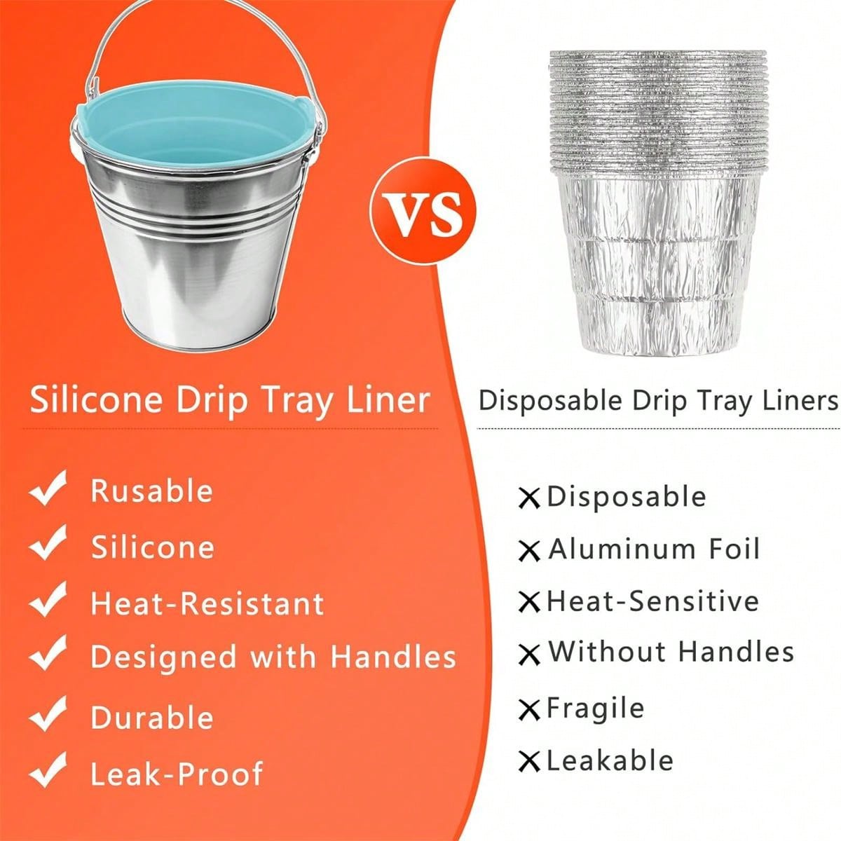 Reusable Silicone Grease Bucket Liner For Traeger Drip Tray Liner For reusable-silicone-grease-bucket-liner-for-traeger-drip-tray-liner-for