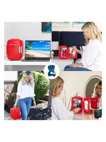 Mini Refrigerator 4L, Bluelander Ideal For 6 Cans Small Size, Large Storage - Merah - View 9