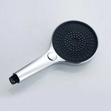 1入組3速加壓手持式浴室淋浴器,按鈕輕觸即可切換3種噴霧模式,矽膠噴頭不易堵塞,易於清潔,大噴頭板,浴缸水加熱器加壓噴霧器,燒結厚化表面處理,適用於飯店/家用浴室,色澤銀色 - 銀色 - 查看 11