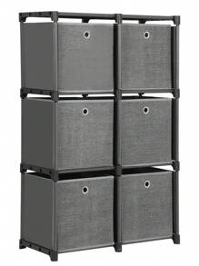 SONGMICS Ladder Storage Unit, 6 Cubes With 6 Storage Boxes, DIY Closet Organiser, Multifunctional With Modular Design, Sturdy Metal Frame, Includes Rubber Mallet, 105 X 30 X 105 Cm, Black LSN66BK - Black - View 8