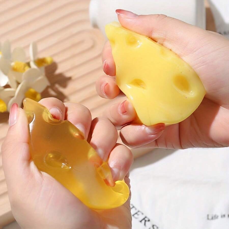 Juguete De Descompresión Falso De Queso - Juguete De Pellizco Para Aliviar El Estrés Y Divertido - Juguete Complicado De Simulación De Comida Elástico De Lento Rebote - Multicolor - Ver 1