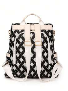 輕便、便攜時尚的女性大容量防盜背包,帶電腦隔層,適用於旅行和日常使用,學生校園背包,適合大學,商務,工作,通勤,返校使用 - 黑色 - 查看 5