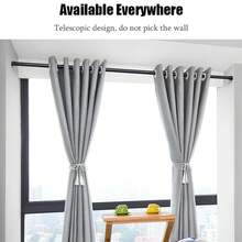 1 件黑色免打孔伸缩杆，（直径 0.98 英寸，长度 27.16-47.24 英寸）强力弹簧承重浴帘杆、晾衣杆、支撑杆、窗帘杆、门帘杆、浴室配件 - 黑色長度27.16-47.24inch - 查看 4