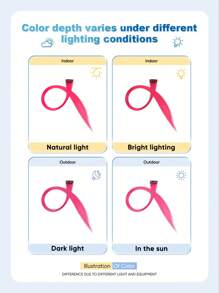 Synthetic Hair Extensions Clip Hair  Red Green Grey Blue Yellow Orange Colourful Women Clip Hair Woven Hair Clip Extensions For Daily Party Cosplay Use And New Year Gift Pack Of 6