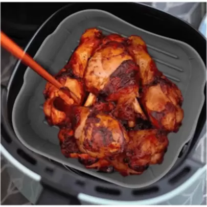 Forma Air fryer Cesto Quadrada Silicone Fritadeira Air fryer Lavável Reutilizável