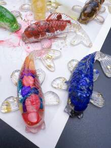 1頂自然水晶碎片樹脂錦鯉魚雕像,治療寶石人造魚飾物,靜電能雕像,桌上車用家居辦公室裝飾,送友好禮物 - 彩色 - 查看 10
