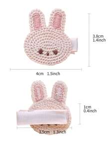 4 件装婴儿发夹，刺绣动物图案发饰，可爱兔子和熊发夹，非常适合日常佩戴和节日照片，是送给孩子的理想礼物 - 彩色 - 查看 10