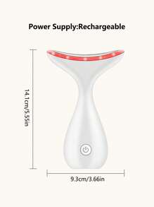 1只紓緩皮膚松弛,平滑皺紋,提拉雙下巴的護膚面部按摩器,頸部美容設備 - 白色 - 查看 7