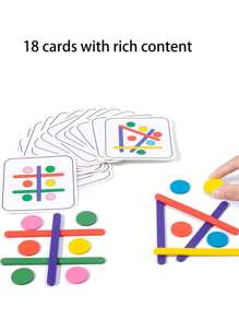 Wooden Rainbow Sticks Puzzle Montessori Toys Color Cognition Logical Thinking Matching Games Children Early Educational Toys