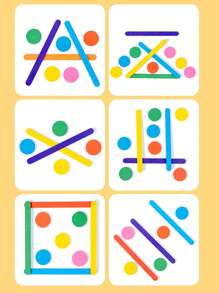 Wooden Rainbow Sticks Puzzle Montessori Toys Color Cognition Logical Thinking Matching Games Children Early Educational Toys