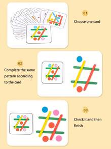 Wooden Rainbow Sticks Puzzle Montessori Toys Color Cognition Logical Thinking Matching Games Children Early Educational Toys