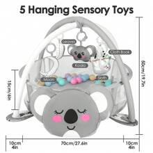 4-In-1 Baby Play Mat Baby Gym,Tummy Time Mat For Floor Activity Gym Ball Pit Including 30 Balls With 5 Infant Learning Sensory Baby Toys For Newborn Toddler To Develop Motor Cognition Boy & Girl Spring Halloween Gifts - Grey - View 4