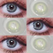 1 Pair Natural Color Contact Lens Cosmetic Eye Lens Beauty Makeup 14mm Yearly Use - Green - View 2
