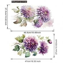 1set (2pcs) Elegant Green Plants & Big Lily Flower Wall Stickers - Multicolor - View 3