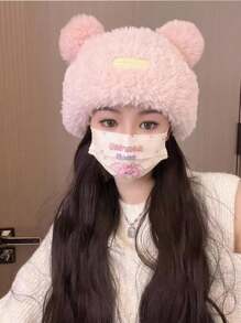 Mùa Đông Dệt kim Mũ lưỡi trai Đối với phụ nữ , Ấm áp Trắng Sang trọng Mũ Và Khăn quàng cổ Với Đàn hồi - Màu Khaki - Xem 20