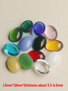 20入組/包橢圓形玻璃鑽石貼紙,適用於戒指、指甲藝術、頭帶、項鍊diy - 綠玉色 - 查看 2