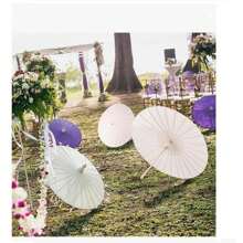 1pc 24-Inch White Paper Parasol Umbrella For Wedding, Party Favors, Summer Shade