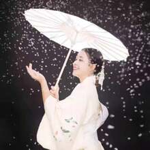 1pc 24-Inch White Paper Parasol Umbrella For Wedding, Party Favors, Summer Shade