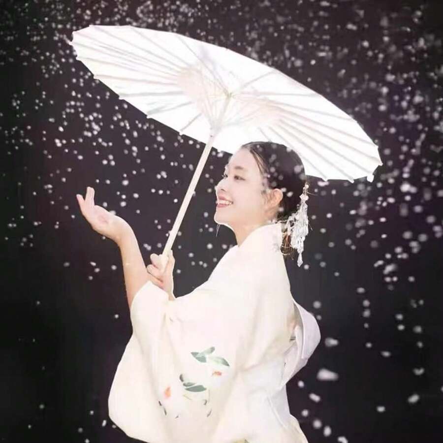 1pc 24-Inch White Paper Parasol Umbrella For Wedding, Party Favors, Summer Shade