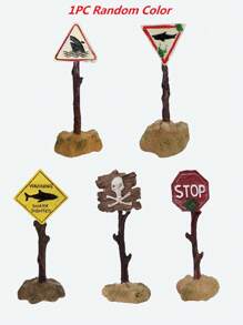 1入組警示牌設計隨機裝飾物適用於水族館適用於裝飾用品 - 彩色 - 查看 2