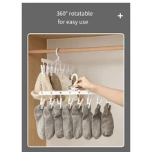 1pc Multifunctional Hanger For Drying Socks, Hats, Etc. - Gray Clip - View 2
