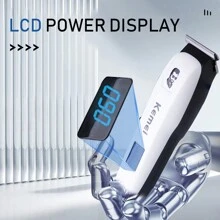 Professional Hair Trimmer Machine KM-PG232 - Hair Cutting Machine With LCD Display, USB Charging, Cordless - Ideal For Salon And Home Use - Black - View 4
