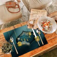 4pcs/Set Iftar Printed Placemats, Kitchen Heat Resistant Dining Table Mats With Traditional Pattern Signifying Family Harmony, Table Decor And Kitchen Accessories - Multicolor - View 5