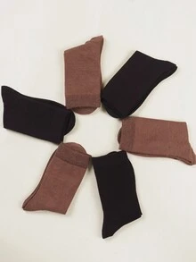 6pairs Women's Merino Knitted Simple Round Tube Socks - Multicolor - View 4