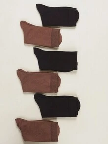 6pairs Women's Merino Knitted Simple Round Tube Socks - Multicolor - View 5