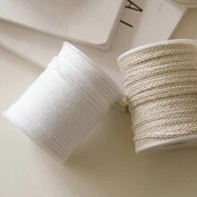 50m/Roll Cylindrical Paper Fiber Candle Wick With Various Styles, Smokeless Candle Making Tool