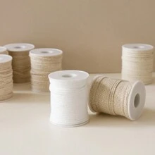 50m/Roll Cylindrical Paper Fiber Candle Wick With Various Styles, Smokeless Candle Making Tool