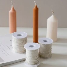 50m/Roll Cylindrical Paper Fiber Candle Wick With Various Styles, Smokeless Candle Making Tool