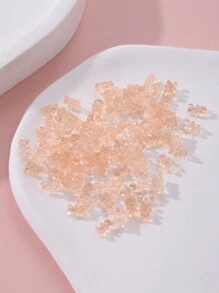 50入組指甲藝術可愛小熊樹脂吊飾4x7mm多彩小熊形指甲diy 3d貼花石頭,用於指甲裝飾 - 杏色 - 查看 1