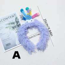 1pc Unisex Creative & Funny Monster Shaped Hair Hoop, Cute Plush Facial Washing Headband With Springy Design - Multicolor - View 11