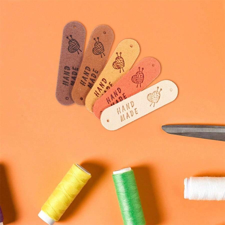 15/30/50PCS Love Shaped Yarn Ball Tags For Handmade Colorful Leather