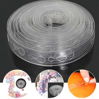 1卷DIY气球装饰条连接链单/双孔气球拱门胶带适用于庆祝节日装饰返校情人节