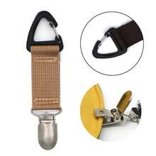 1入組帆布便攜式多功能戶外旅行沙灘太陽帽夾，手套收納夾，棒球帽夾，漁夫帽防丟夾 - 卡其色 - 查看 3