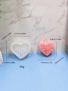 1入組愛心杯子香薰蠟矽膠模具,適用於自製心形杯子、杯子、石膏工藝品 - 白色 - 查看 2