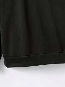 Áo nỉ dài tay có mũ in chữ & bộ điều khiển trò chơi dành cho bé trai, dành cho trẻ lớn - màu đen - Xem 4