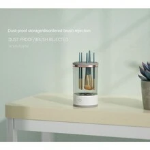 化妝刷清潔器，可充電電動懶人清潔刷，自動烘乾工具 - 白色 - 查看 8