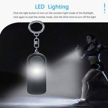 自衛安全聲個人警報器鑰匙扣 - 130分貝警報聲音安全防護裝置帶led燈 - 緊急安全警報鑰匙鏈口哨,適用於女性,女孩,老年人,老年人,電池供電（不含電池） - 彩色 - 查看 8