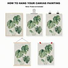 Set Of 3 Unframed Abstract Flower & Leaves Design Polyester Fiber Prints In Retro & Minimalist Style Suitable For Living Room Bedroom Home Decoration (Green Gray) - Multicolor - View 6