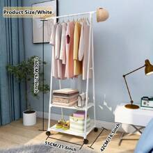 A字型地面立式衣帽架,多功能立式架,浴室儲物架,pp/不銹鋼,黑色/白色 - 白色 - 查看 2