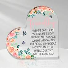 1入透明亞克力心形牌匾,女性友誼的禮物,太陽花禮物女士友誼銘牌,送姐妹生日婚禮感謝禮物,亞克力製品友誼,有趣的禮物,最好的溫馨禮物想法,創意美學家居辦公室裝飾禮物,桌上裝飾,紀念禮物,理想的精緻禮物,藝術工藝裝飾品,新居禮物,式亞克力紀念品禮物,感激禮物,桌上裝飾標誌/銘牌 - 彩色 - 查看 1