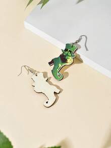 1對歐美風格聖派翠克節三葉草耳環,珠寶收藏包括高跟鞋、帽子、和木製物品；適用於節日派對禮物 - 高跟鞋 - 查看 3