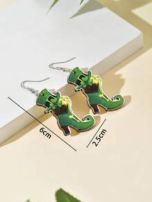 1對歐美風格聖派翠克節三葉草耳環,珠寶收藏包括高跟鞋、帽子、和木製物品；適用於節日派對禮物 - 高跟鞋 - 查看 4