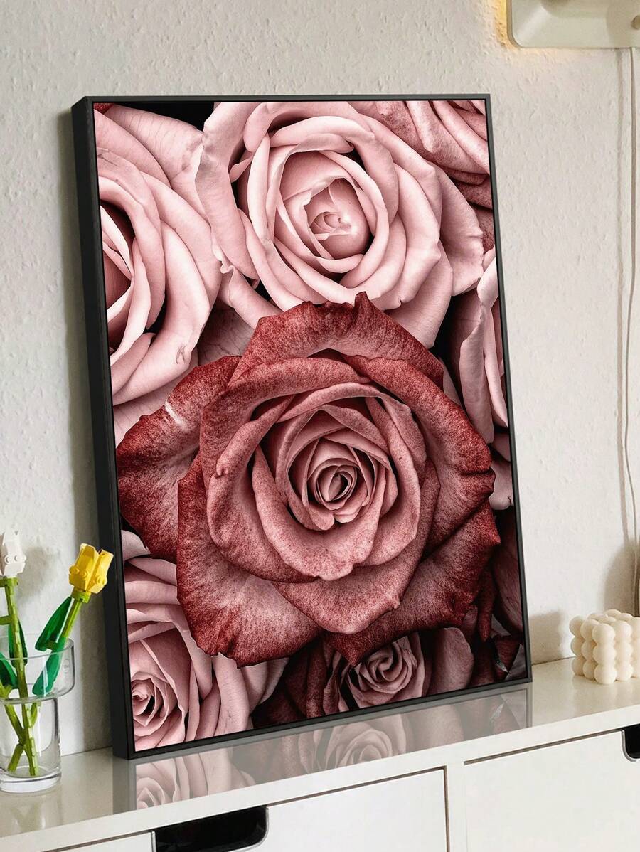 1pc Valentine'S Day Rose Pattern Diy Diamond Painting Without Frame, Full Drill Wall Art Decor, Suitable For Beginners, Adults, Or Gifting - Multicolor - View 1