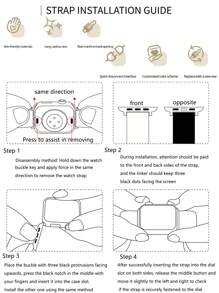 1入女式金屬皮革混材質手錶錶帶，搭配季節時尚風格，適用於38/40/41/42/44/45/49mm蘋果手錶帶，支援Ultra/SE/9/8/7/6/5/4/3/2/1代 - 白色 - 查看 9